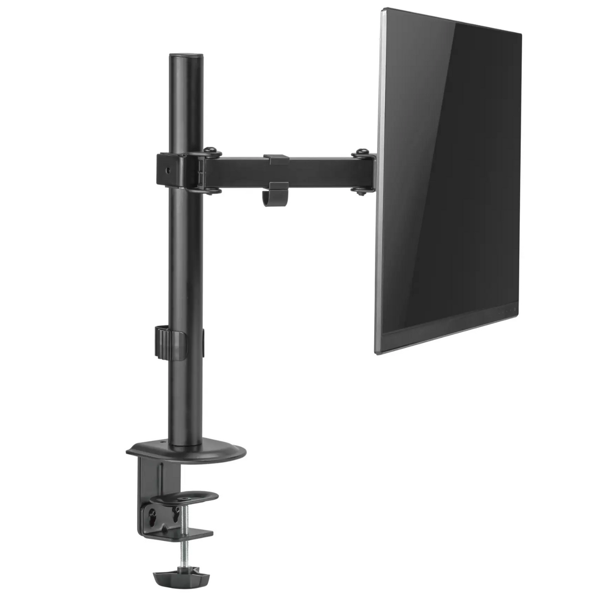 Single LCD Monitor Desktop Mount, with Articulating Arm (Black