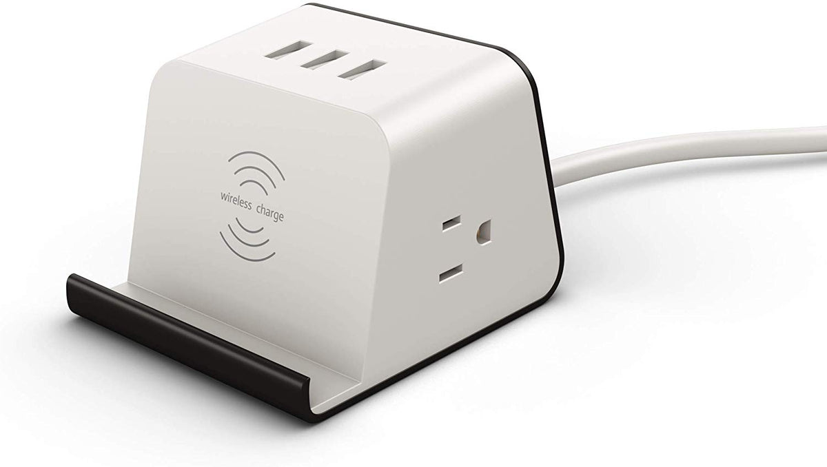 Desktop Power Socket with Wireless Charger Power Strip AnthroDesk