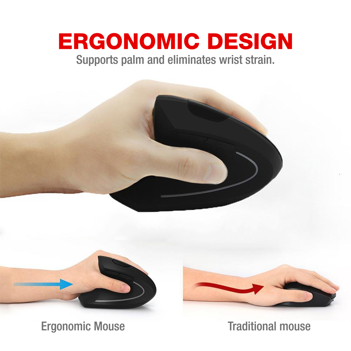 Wireless Ergonomic Vertical Mouse – AnthroDesk