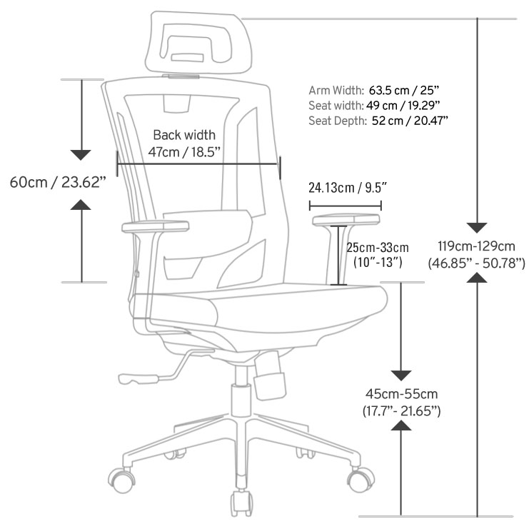 Chair Back Standard Ergonomic High-Back Office Chair – AnthroDesk